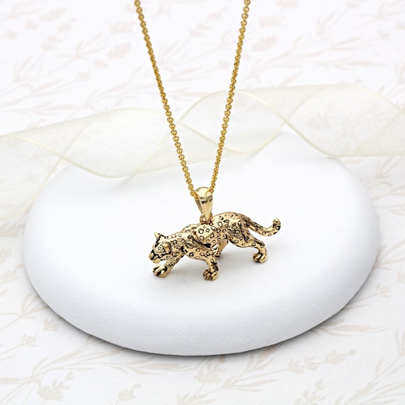 18ct Gold Vermeil Leopard Necklace Etsy