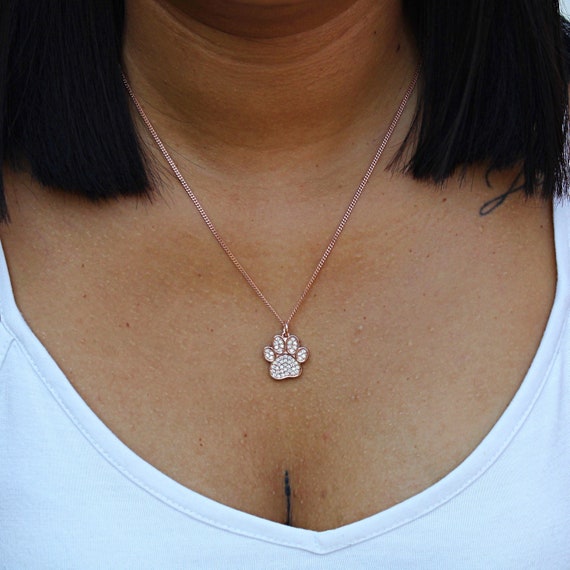 Buy Sterling Silver Silhouette Dog Paw Necklace Online in India - Etsy