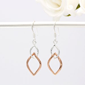 18ct Rose Gold Vermeil Drop Earrings