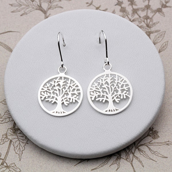 Sterling Silver Tree of Life Drop Earrings