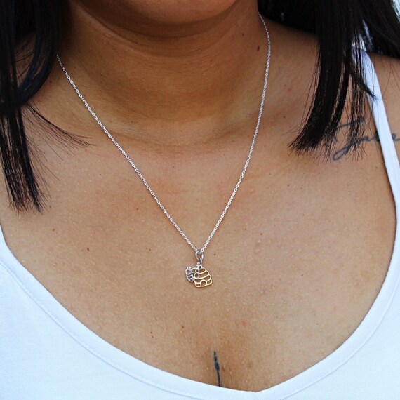 Collana con antilope in argento sterling, ciondolo con fauna selvatica placcato in oro - Italia