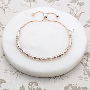 Sterling Silver and 18ct Rose Gold Vermeil Fancy Slider Bracelet