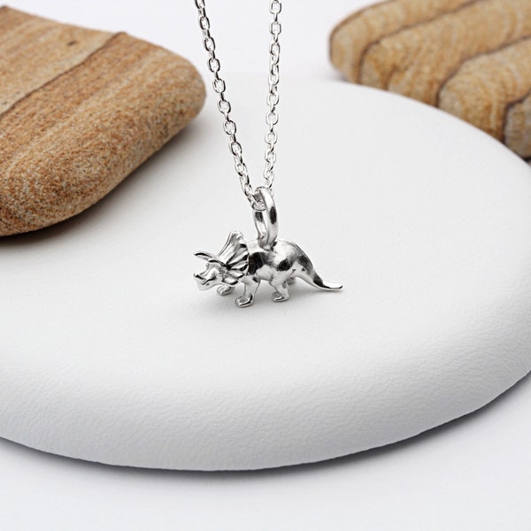 Collier Triceratops en argent sterling