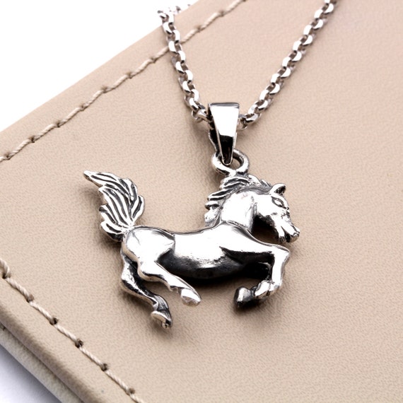 Buy Sterling Silver Silhouette Horse Necklace Online in India - Etsy