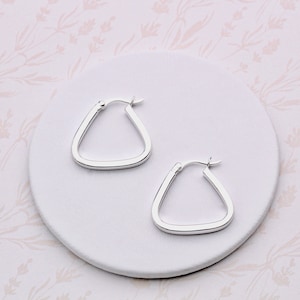 Créoles triangulaires en argent sterling