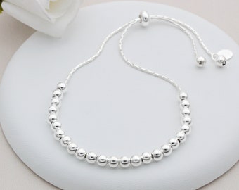 Sterling Silver Bead Slider Bracelet
