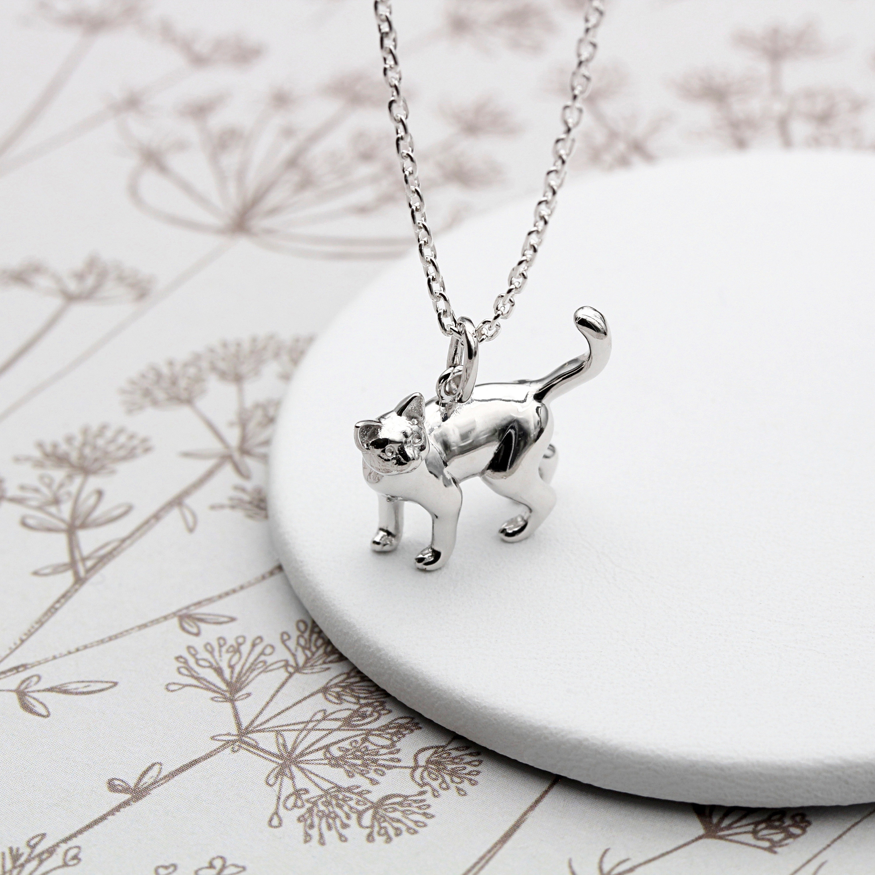 Sterling silver cat pendant. Sterling silver cat pendant.