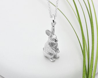 Sterling Silver Sitting Rabbit Necklace