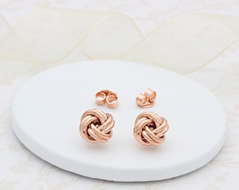 18ct Rose Gold Vermeil Knot Ear Studs