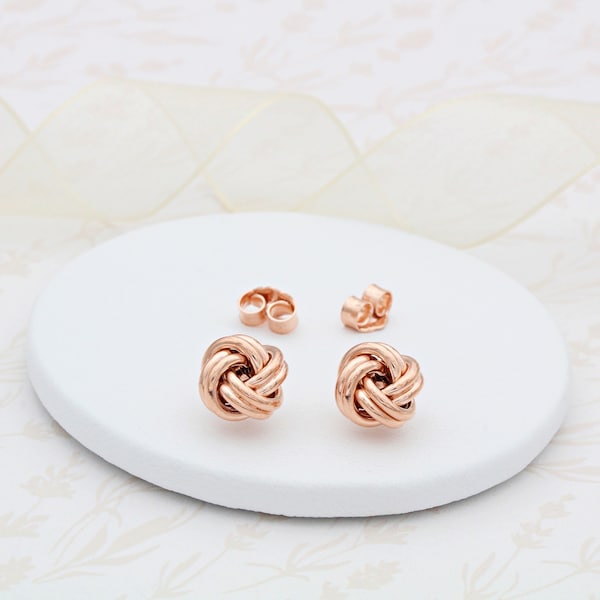 18ct Rose Gold Vermeil Knot Ear Studs