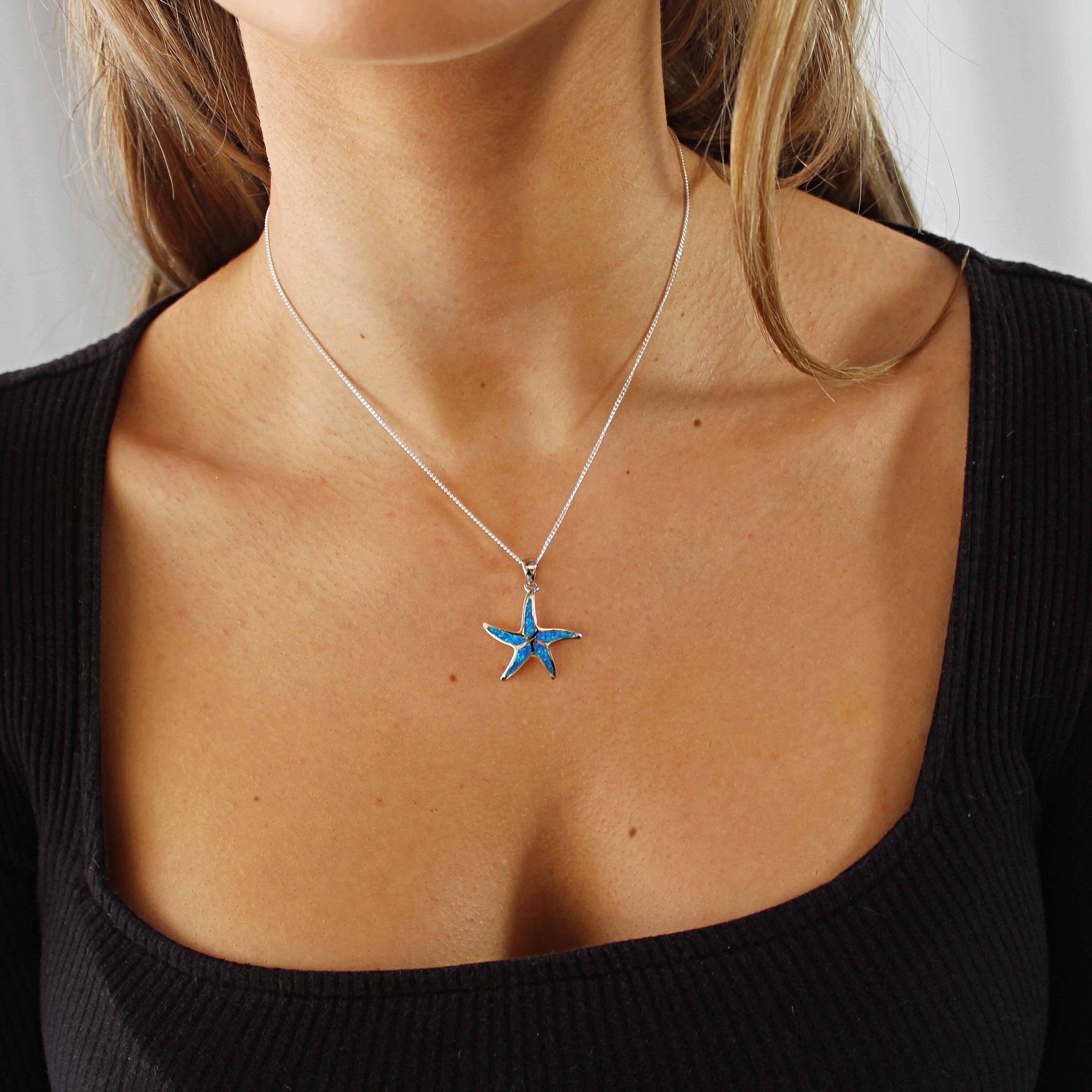 Sterling Silver and Turquoise Starfish Necklace Etsy Australia