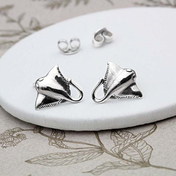 Sterling Silver Stingray Ear Studs