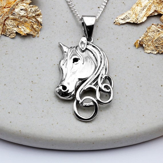 Horsehead Sterling Silver Horse Pendant Sterling Silver, Pendant Only Horsehead Sterling Silver Horse Pendant Sterling Silver, Pendant Only