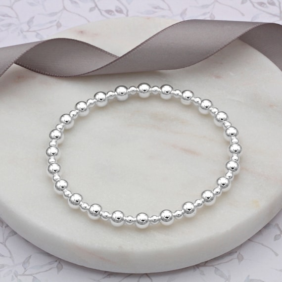 Sterling silver 2024 elasticated bracelet