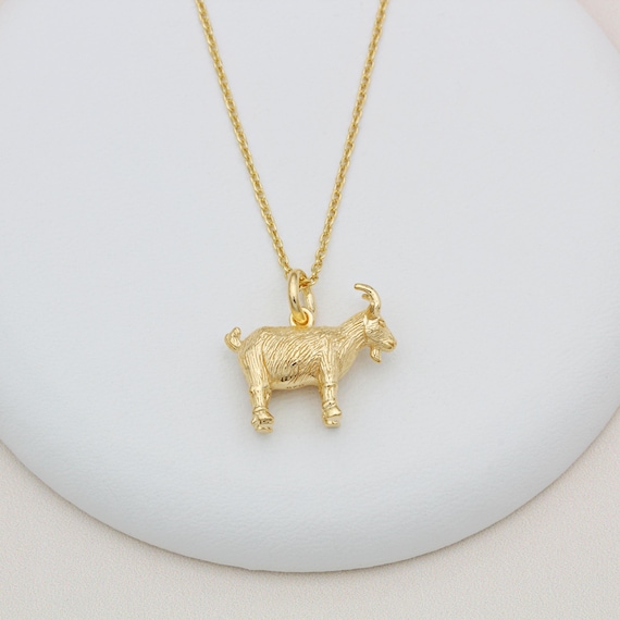 Collana in argento sterling e oro vermeil 18 carati con capra - Italia