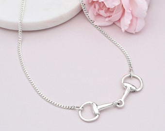 Sterling Silver Eggbutt Snaffle Necklace