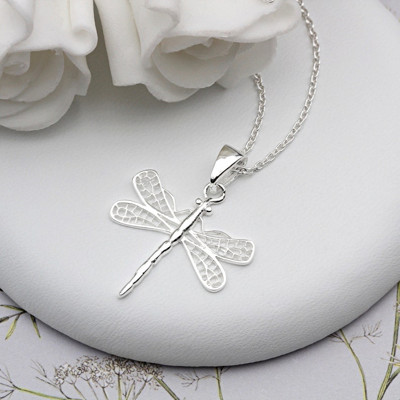 Gold Plated Sterling Silver Dragonfly Necklace | Affordable - Martha Jackson - View #12