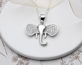 925 Silber Elefant Kette