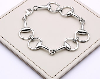 Punziertes Trensenarmband aus Sterlingsilber