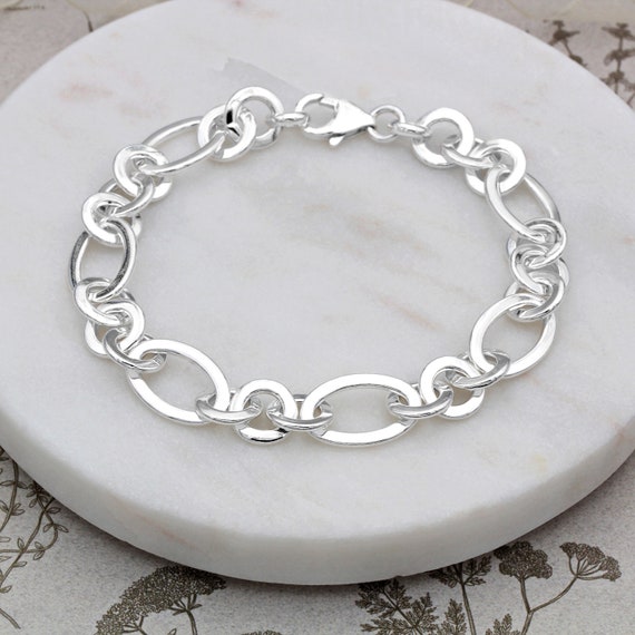 White Sterling Silver bracelet Fancy 8 in mm Polished and Satin X O -  Walmart.com