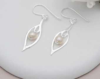 Sterling Silver and Freshwater Pearl Drop Earrings