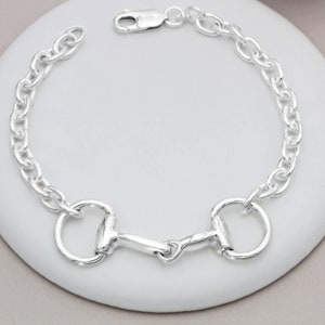 Sterling Silver Heavyweight Single Snaffle Bracelet