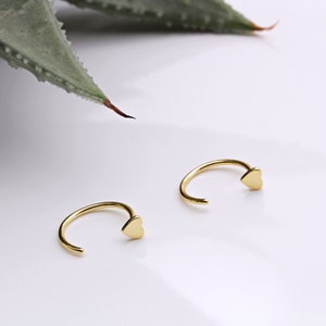 18ct Gold Vermeil Heart Pull Through Earrings (small)