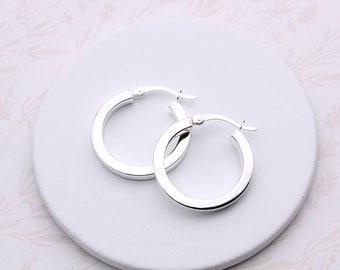 Sterling Silver Plain Hoops