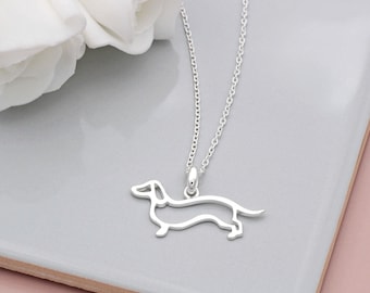 Sterling Silver Dachshund Dog Necklace