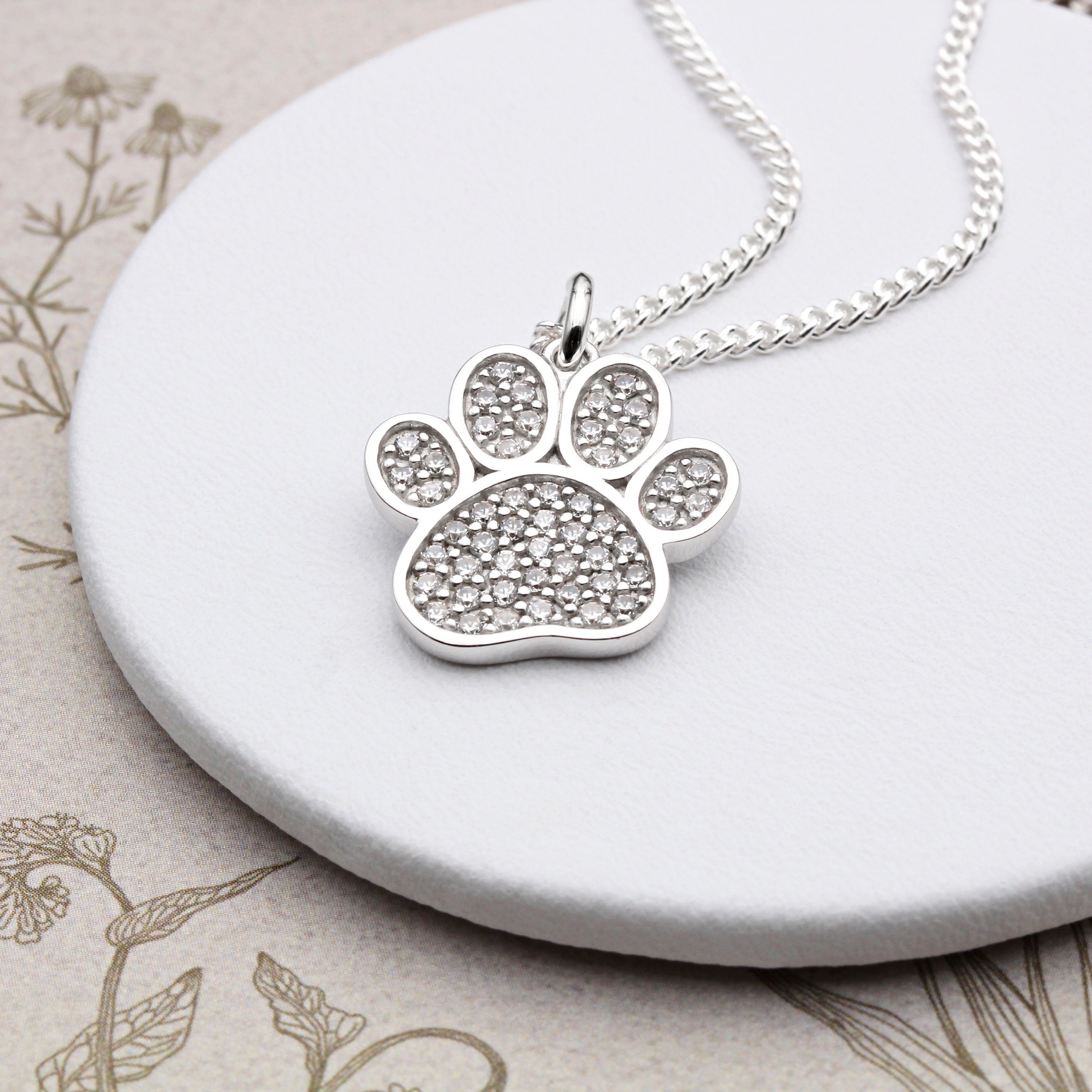Dog Paw Print Heart Pendant in Sterling Silver | Peoples Jewellers