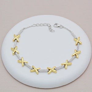 Silver and Gold Vermeil Kisses Bracelet