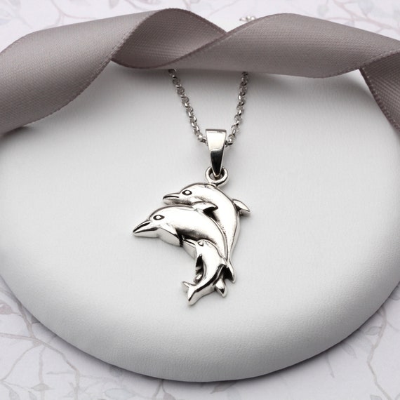 Sterling Silver Dolphin Pod Necklace Australia