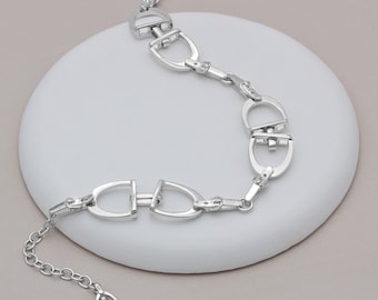 Sterling Silver Continuous Stirrup Bracelet