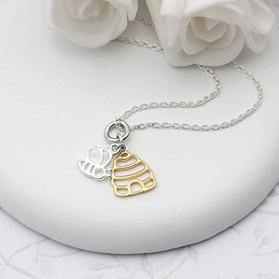 Collana ape, collana ape, argento sterling 925, placcato oro 18 carati, gioielli ape per donna, regalo per amanti della natura - Italia