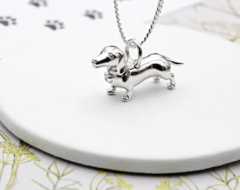 Sterling Silver Dachshund Dog Necklace