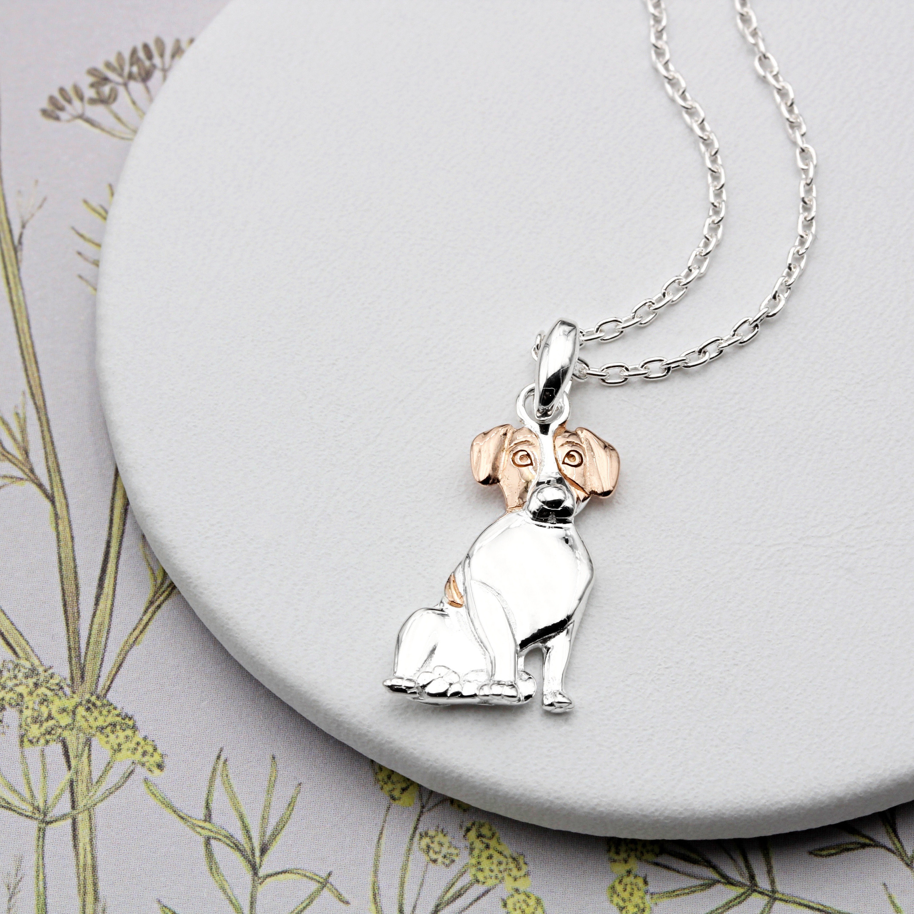 Sterling Silver and 18ct Rose Gold Vermeil Jack Russell Dog Necklace Etsy