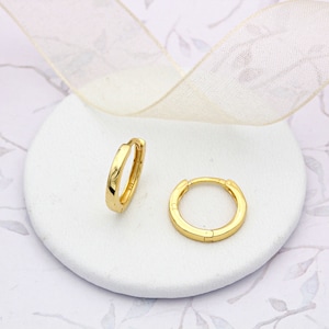 18ct Gold Vermeil Small Plain Hoops