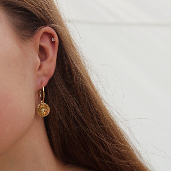 Siren Stud Earrings in 18ct Gold Vermeil On Sterling Silver and Moonstone |  Jewellery by Monica Vinader