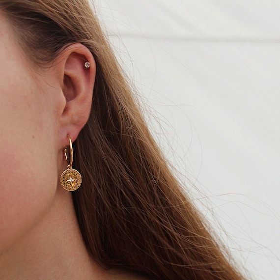 Cubic zirconia gold hoop earrings best sale