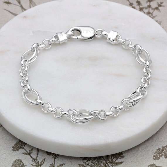 Sterling Silver Bracelet 7.5 Fancy Link: 16459225169971