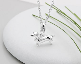 Sterling Silver Dinky Dachshund Necklace