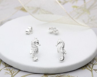 Sterling Silver Seahorse Ear Studs