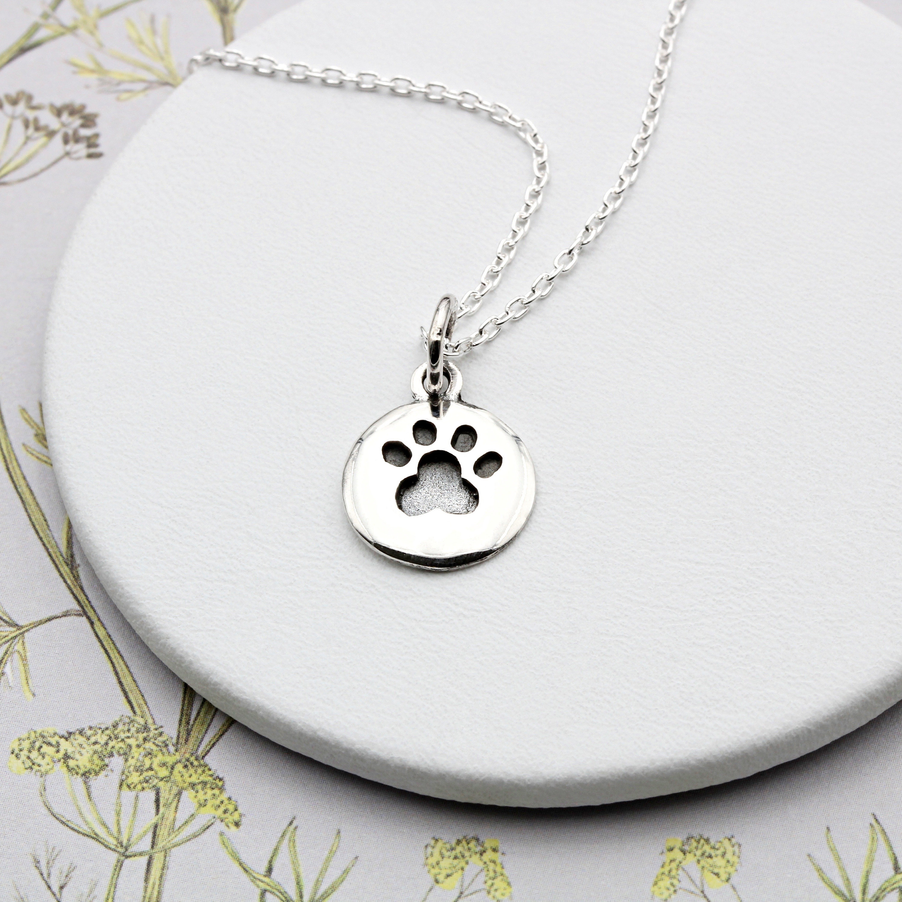 Dog paw jewelry sterling silver sale