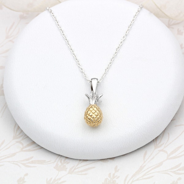Sterling Silver and 18ct Gold Vermeil Pineapple Necklace