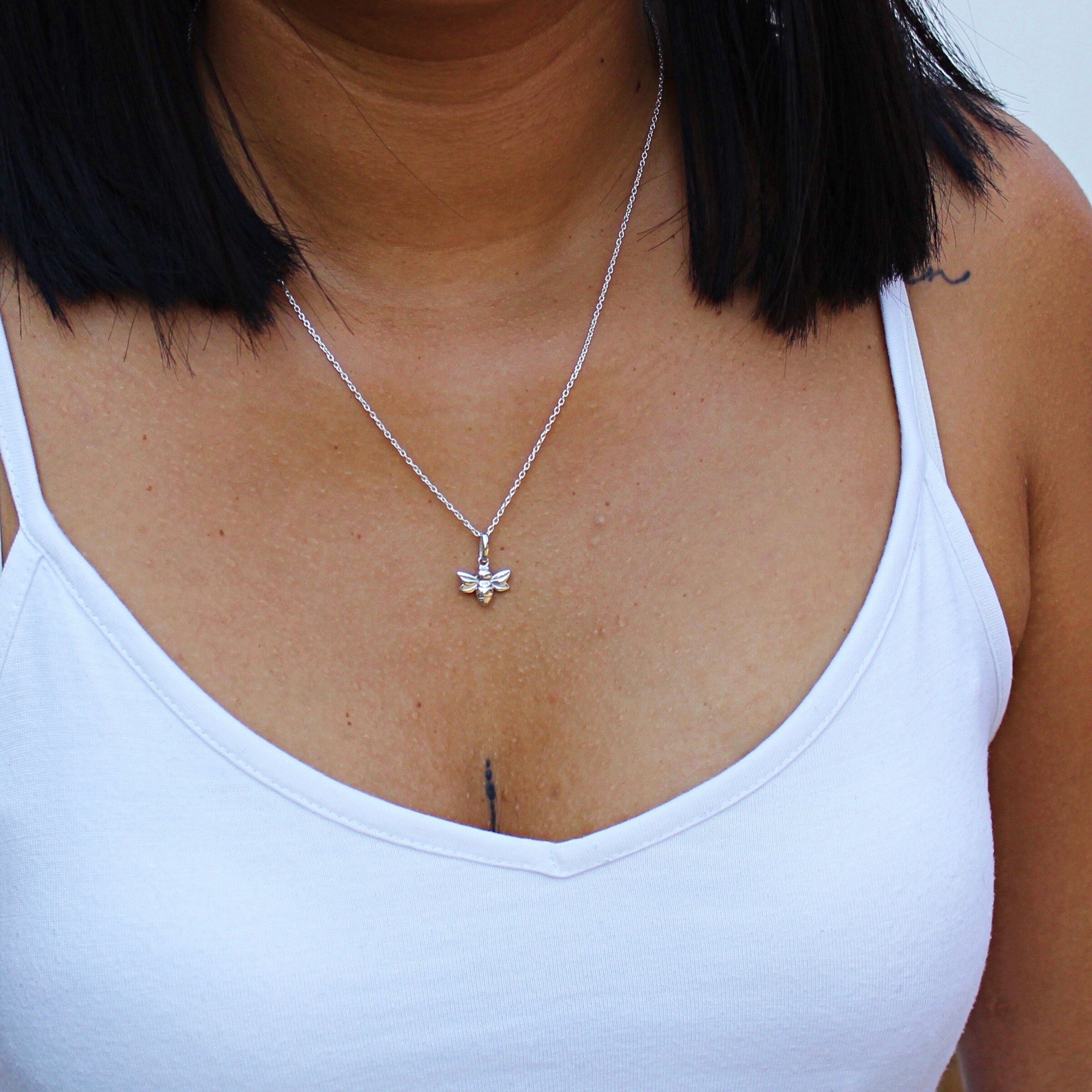 Bee necklace sterling silver best sale