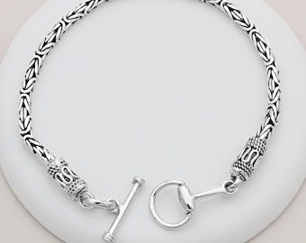 Halbes Snaffle-Armband aus Sterlingsilber, schmal