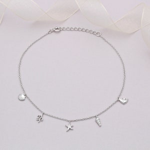 Sterling Silver Sea Life Anklet