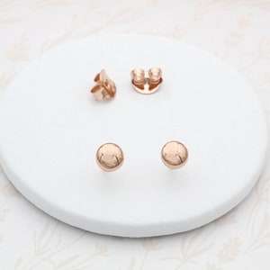 18ct Rose Gold Vermeil Small Round Ear Studs