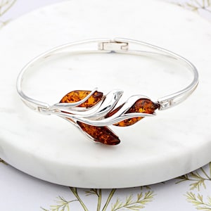 Sterling Silver Amber Bangle