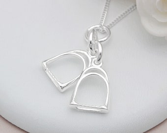 Sterling Silver Double Stirrup Necklace